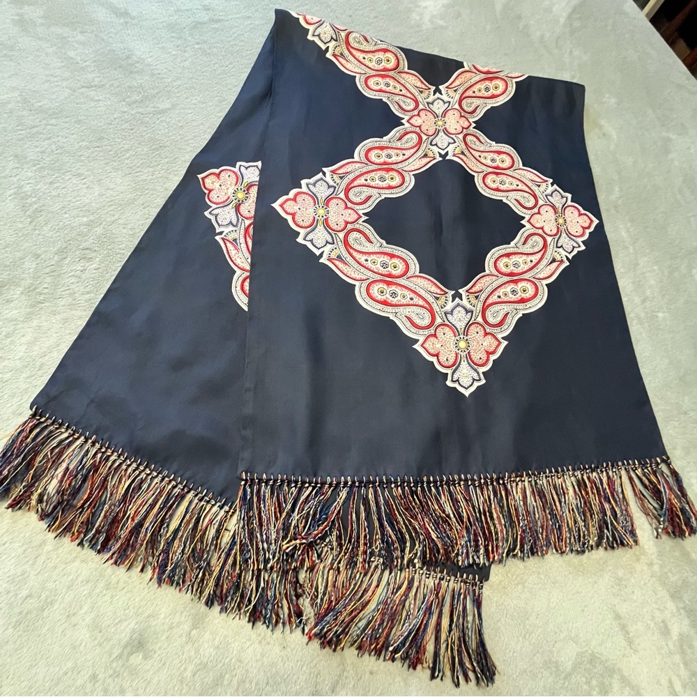 Vintage Forsyth Hand Painted Fringe Scarf